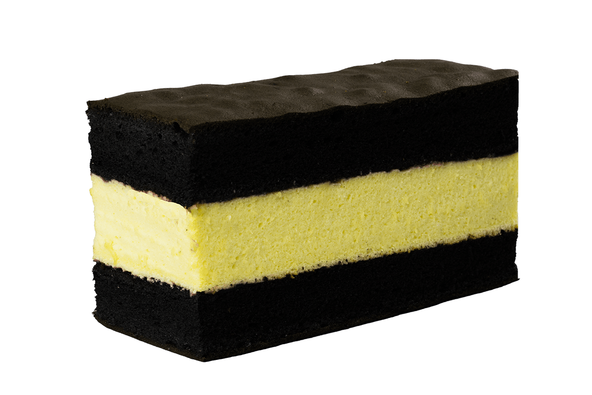 Slices of Spiku Charcoal Cheese with dark charcoal and cheese layers 1